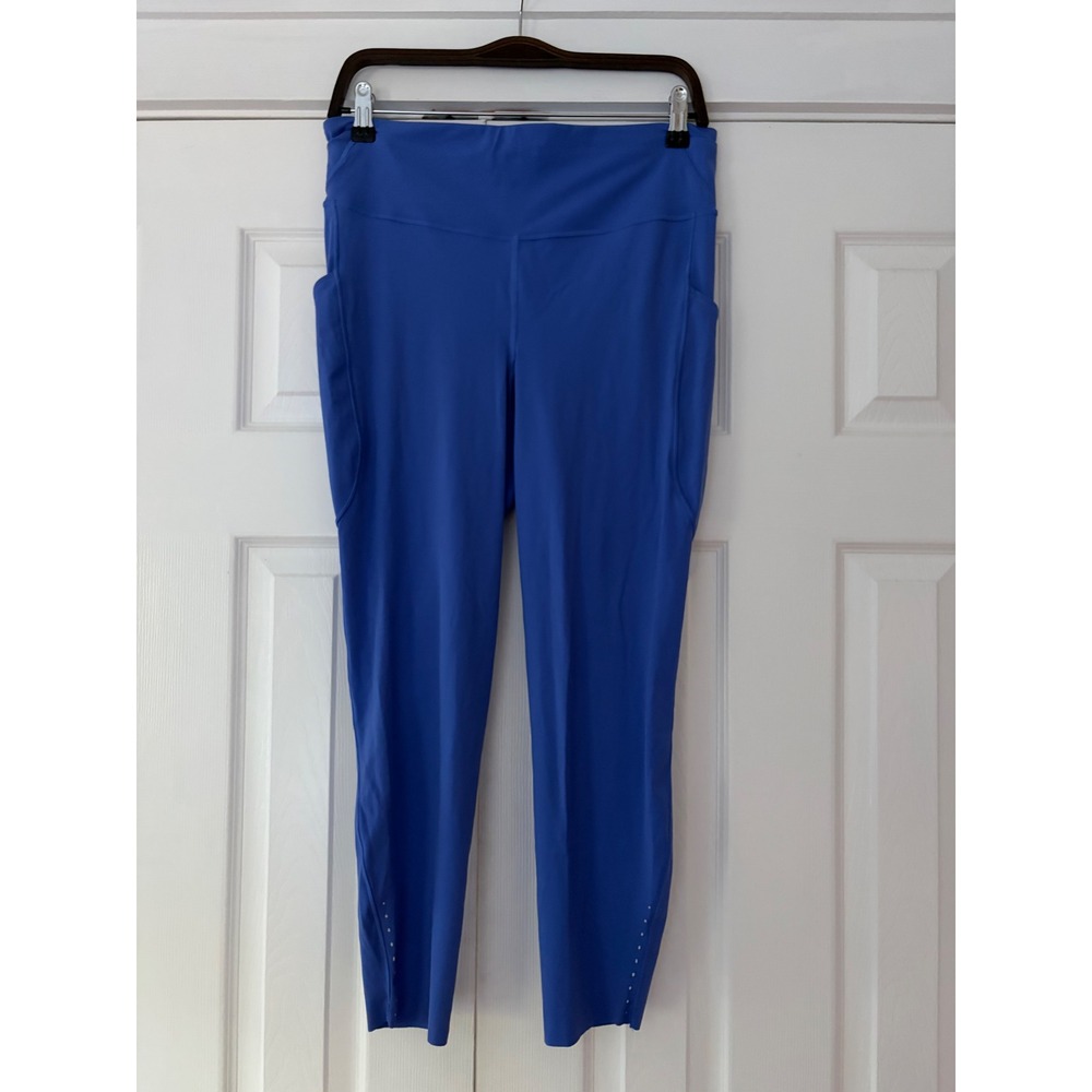 Lululemon Fast and Free High-Rise Crop 23 Nulux Blue Running Leggings Size 12